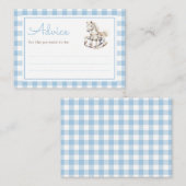 Classic Blue Kariert Rocking Horse Baby Shower Hinweiskarte (Vorne/Hinten)