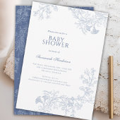 Classic Blue Line Gezeichnet BläserBaby-Dusche Einladung