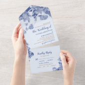 Classic Blue Lotus Museo Cantonale d'Arte All In One Einladung (Abreißen)