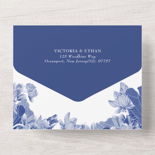 Classic Blue Lotus Museo Cantonale d'Arte All In One Einladung (Rückseite)