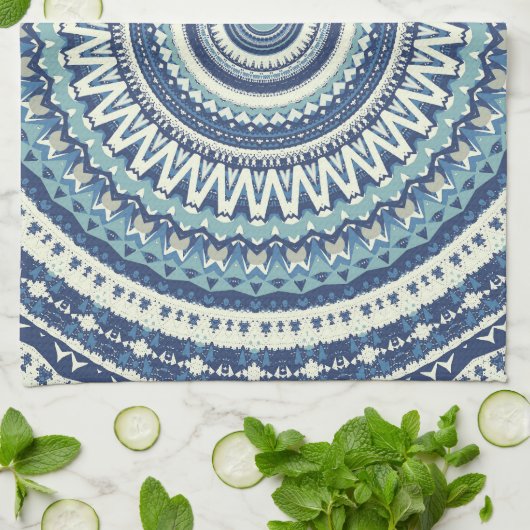 Classic Blue Mandala Geschirrtuch (Gefaltet)