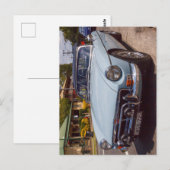 Classic blue MGB roadster sports car. Postkarte (Vorne/Hinten)
