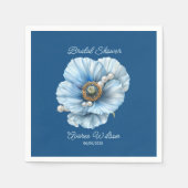 Classic Blue mit Riesenblau-Mohn-Brautparty Serviette (Vorderseite)