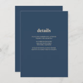 Classic Blue Modern Art Wedding Details Begleitkarte (Vorne/Hinten)