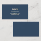 Classic Blue Modern Art Wedding Details Begleitkarte (Vorne/Hinten)