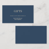 Classic Blue Modern Minimalistisch Gift Registry Begleitkarte (Vorne/Hinten)