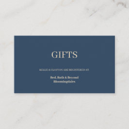 Classic Blue Modern Minimalistisch Gift Registry Begleitkarte