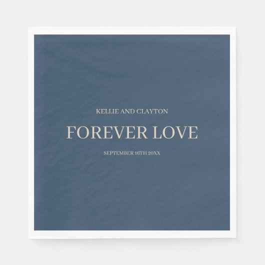 Classic Blue Modern Minimalistisch Wedding Napkins Serviette (Vorderseite)