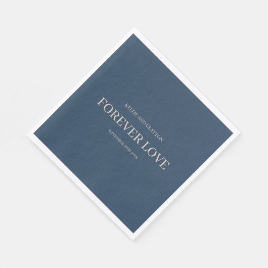 Classic Blue Modern Minimalistisch Wedding Napkins Serviette (Ecke)
