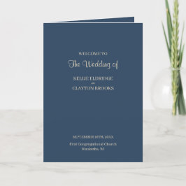 Classic Blue Modern Minimalistisch Wedding Program Programm