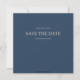 Classic Blue Modern Minimalistisch Wedding Save The Date