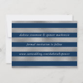 Classic Blue | Navy und White Lässig Script Foto Save The Date (Rückseite)