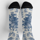 Classic Blue on White Toile Crew Socks Socken (Oben)