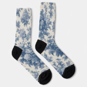 Classic Blue on White Toile Crew Socks Socken (Rechts)