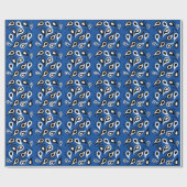 Classic Blue Paisley Bandana Muster Retro Moderne Geschenkpapier (Flach)