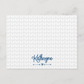 Classic Blue Personalisiert Strick Stitch Postcard Postkarte (Vorderseite)