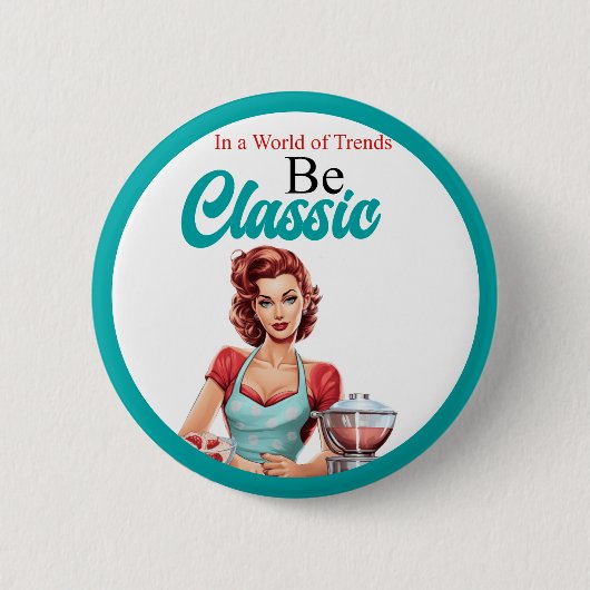 Classic Blue Pinup Junggeselinnen-Abschied Button (Vorderseite)