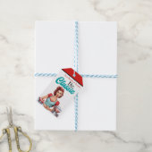 Classic Blue Pinup Junggeselinnen-Abschied Geschenkanhänger (Mit Garn)