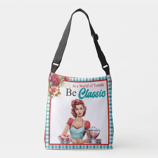 Classic Blue Pinup Junggeselinnen-Abschied Tragetaschen Mit Langen Trägern (Vorderseite)