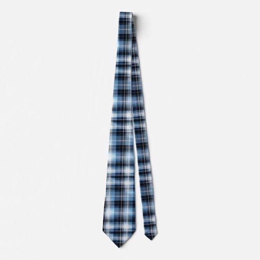 Classic Blue Plaid Pattern – Trendy Tartan Design Krawatte (Vorderseite)