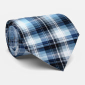 Classic Blue Plaid Pattern – Trendy Tartan Design Krawatte (Gerollt)
