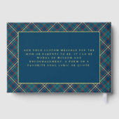 Classic Blue Plaid Polo Equestrian Baby Shower Gästebuch (Rückseite)