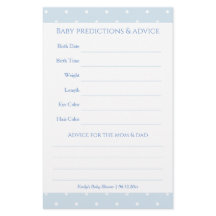 Classic Blue Polka Dots Baby Shower Guessing Game