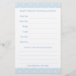 Classic Blue Polka Dots Baby Shower Guessing Game