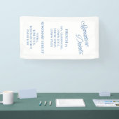 Classic Blue Script Wedding Signature Drinks Banner (Messe)