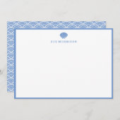 Classic Blue Seashell Personalisiert 12x18 Station Mitteilungskarte (Vorne/Hinten)