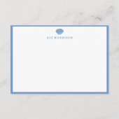 Classic Blue Seashell Personalisiert 5x3" Statione Mitteilungskarte (Vorderseite)