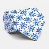 Classic Blue Snowflake Pattern Neck Tie Krawatte (Gerollt)