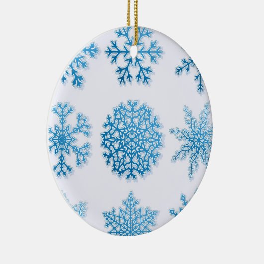 Classic Blue Snowflakes Weiße Weihnachtsschmuck (Rechts)
