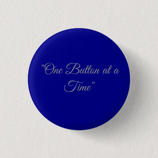 Classic Blue Solid Customizable Round Button Pin (Vorderseite)