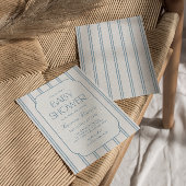 Classic Blue Striped Baby Shower Invitation Einladung