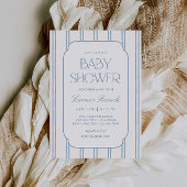 Classic Blue Striped Baby Shower Invitation Einladung