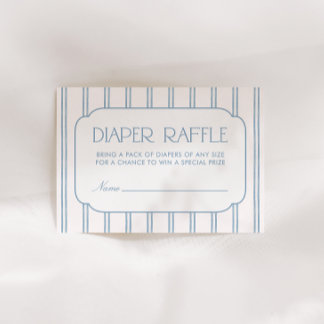 Classic Blue Striped Diaper Raffle Begleitkarte