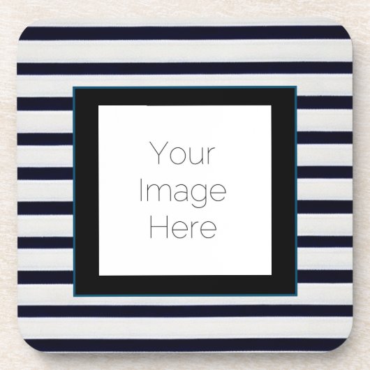 "Classic Blue Striped Untersetzer - custom Gift Fa (Vorderseite)