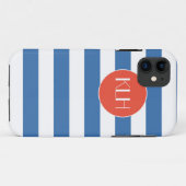Classic Blue Stripes Cabana Stil Case-Mate iPhone Hülle (Rückseite (Horizontal))