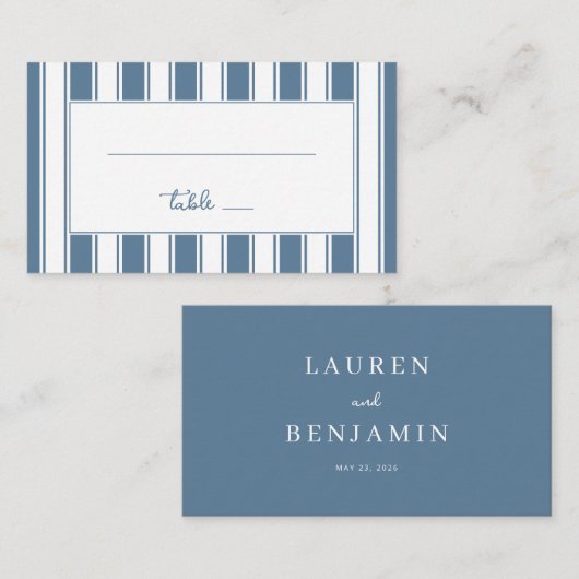 Classic Blue Stripes Platzkarte (Vorne/Hinten)
