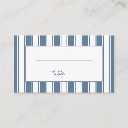 Classic Blue Stripes Platzkarte (Vorderseite)