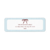 Classic Blue Stripes Red Bow Christmas (Vorne)