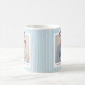 Classic Blue Stripes Red Bow Christmas Kaffeetasse (Mittel)