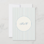 Classic Blue Stripes RSVP Online QR Code Karte (Rückseite)