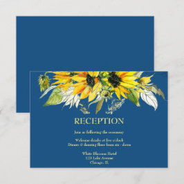 Classic Blue Sunflower Empfang Card RSVP Karte