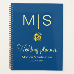 Classic Blue Sunflower Hochzeitsplaner Planer