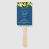 Classic Blue Sunflower - Hochzeitsprogramm Set der Fächer (Rückseite)