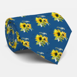 Classic Blue Sunflower Neck Tie Krawatte
