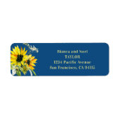 Classic Blue Sunflower Return Address Labels (Vorne)