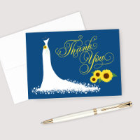 Classic Blue Sunflower Wedding Gown Brautparty